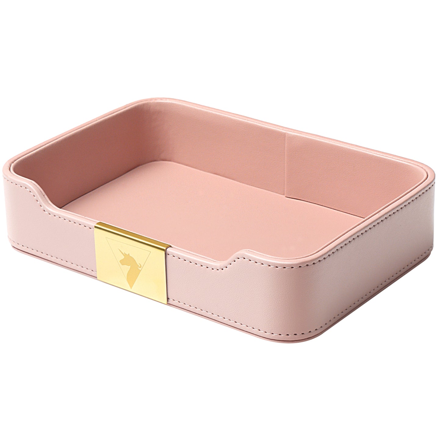 SANZIE Luxury Leather Tray Desktop Storage Catchall Organizer Decorative Tray for Entryway Table to hold Jewelry Watch Cosmetics Keys Phone Wallet Home & Office Accessories