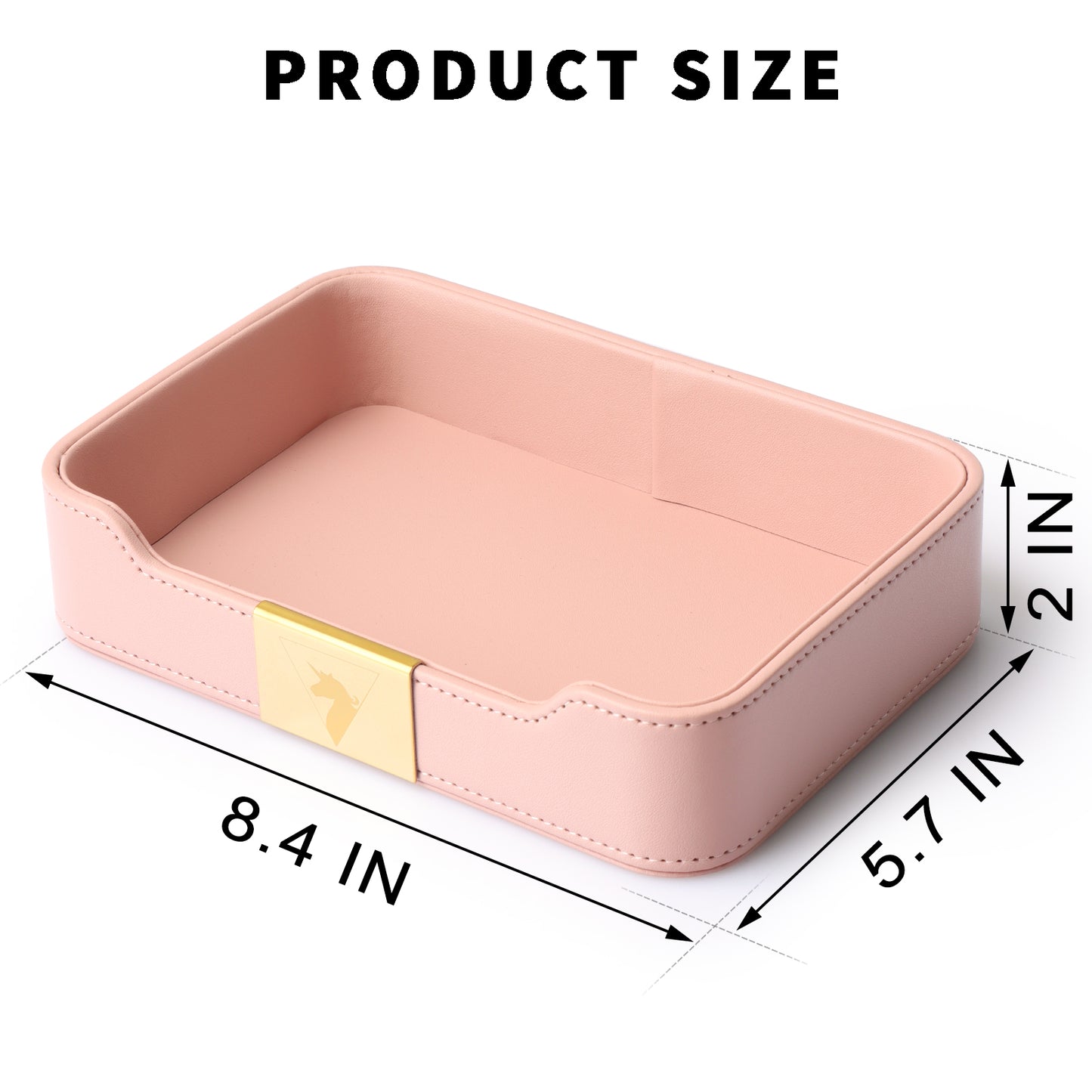 SANZIE Luxury Leather Tray Desktop Storage Catchall Organizer Decorative Tray for Entryway Table to hold Jewelry Watch Cosmetics Keys Phone Wallet Home & Office Accessories